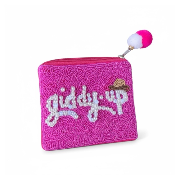 Western Pink Beaded Clutch Bag | Giddy Up Rodeo Theme | NWT - Picture 3 of 5